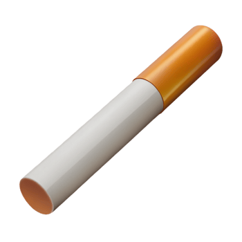 iconic elegant A single, lit cigarette. NO BACKGROUND with Transparent Background. genuine png