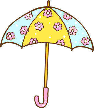 Groovy Spring Umbrella Flower Doodle Hand Drawn png