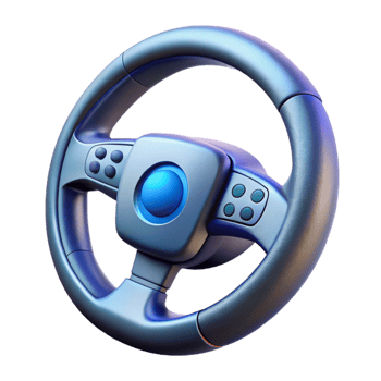picturesque tranquil avant-garde A sleek, futuristic sports car steering wheel. NO BACKGROUND with Transparent Background. elite png