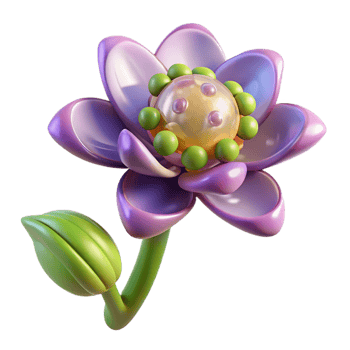 impressive dreamy geometric A single, genetically modified alien flower. NO BACKGROUND with Transparent Background. fine detail png