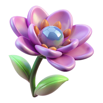 standout tropical A single, genetically modified alien flower. NO BACKGROUND with Transparent Background. fine detail png