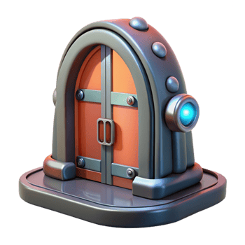 reflective immaculate A high-resolution model of a spaceship door. NO BACKGROUND with Transparent Background. authentic png
