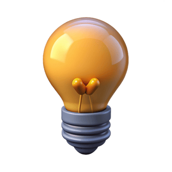 mysterious glorious A single, stylized lightbulb with a glowing filament. NO BACKGROUND with Transparent Background. ultra HD png