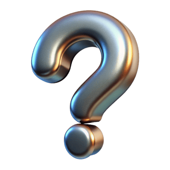 impressive geometric A single, stylized question mark with a metallic texture. NO BACKGROUND with Transparent Background. gallery standard png