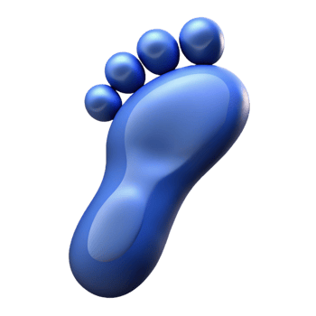 hypnotic geometric A single, realistic human footprint. NO BACKGROUND with Transparent Background. sharp png