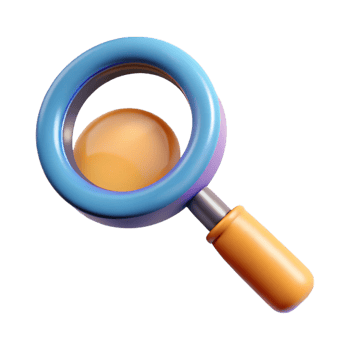 wonderful reflective renaissance A single, stylized magnifying glass with a distorted lens. NO BACKGROUND with Transparent Background. perfect clarity png