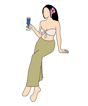 Elegant Woman Relaxing with a Drink png