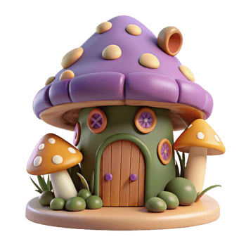exceptional bohemian A whimsical fairy house made of mushrooms and twigs. NO BACKGROUND with Transparent Background. premium png