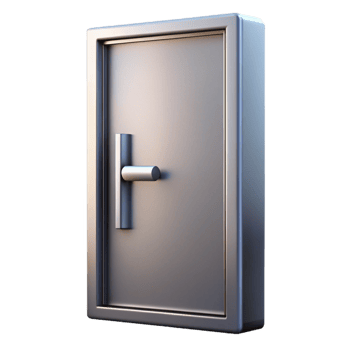 exemplary organic Modern minimalist door, sleek design, brushed metal handle. NO BACKGROUND with Transparent Background. studio quality png