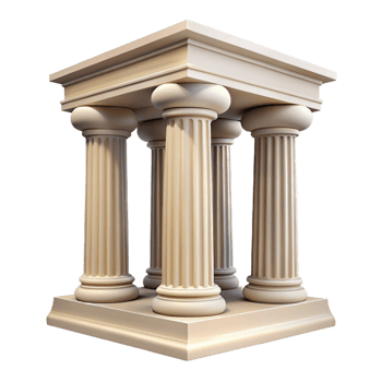 glorious industrial Georgian columns, fluted design, classical architecture. NO BACKGROUND with Transparent Background. luxury png