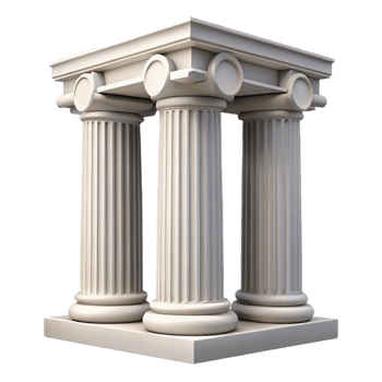 pristine traditional Georgian columns, fluted design, classical architecture. NO BACKGROUND with Transparent Background. luxury png