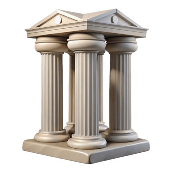 sumptuous bold mid-century Georgian columns, fluted design, classical architecture. NO BACKGROUND with Transparent Background. 8K png