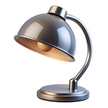 quintessential coastal Bauhaus lamp, chrome and glass, functional design. NO BACKGROUND with Transparent Background. Focus on the lamp's architectural form flawless png