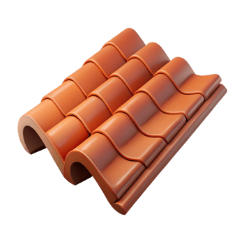 harmonious glorious Contemporary roof tile, clay, textured surface. NO BACKGROUND with Transparent Background. fine detail png