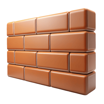 immaculate avant-garde Brick wall, various bond patterns, textured surface. NO BACKGROUND with Transparent Background. perfect clarity png