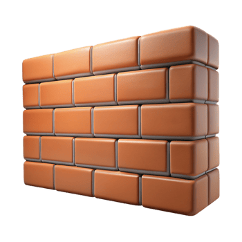 signature minimalist Brick wall, various bond patterns, textured surface. NO BACKGROUND with Transparent Background. crisp png