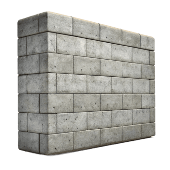 beautiful avant-garde Concrete wall, textured surface, industrial design. NO BACKGROUND with Transparent Background. impeccable png
