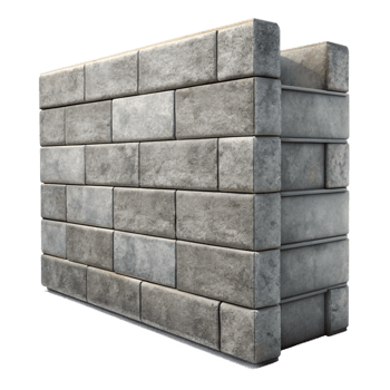 serene bold avant-garde Concrete wall, textured surface, industrial design. NO BACKGROUND with Transparent Background. gallery standard png