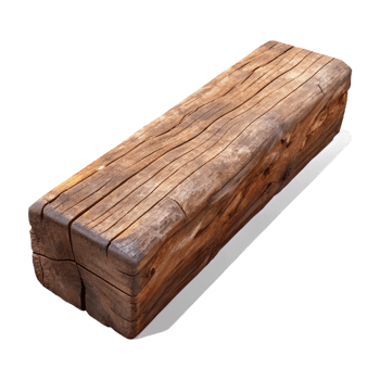 stunning energetic art deco Wooden beam, structural timber, rustic texture. NO BACKGROUND with Transparent Background. expertly shot png