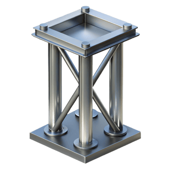 glorious artistic Steel column, structural support, industrial design. NO BACKGROUND with Transparent Background. precision png