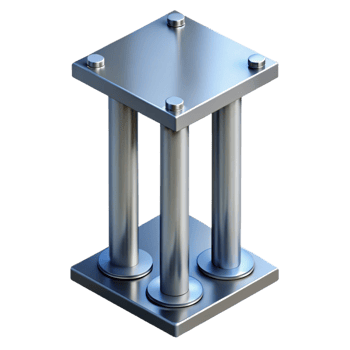 pristine gothic Steel column, structural support, industrial design. NO BACKGROUND with Transparent Background. exclusive png