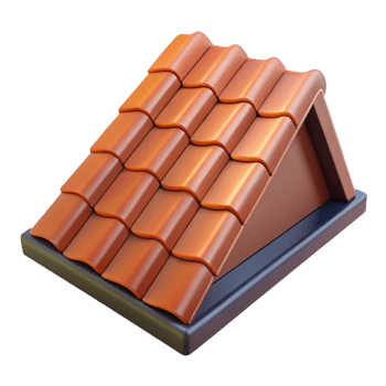 serene harmonious avant-garde Roof shingle, asphalt or tile, protective covering. NO BACKGROUND with Transparent Background. high quality png