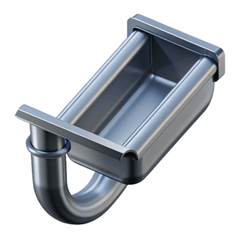 striking abstract Gutter, rainwater drainage, metal or plastic. NO BACKGROUND with Transparent Background. museum quality png