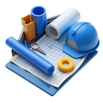 distinctive elegant Blueprints, architectural drawings, technical plans. NO BACKGROUND with Transparent Background. genuine png