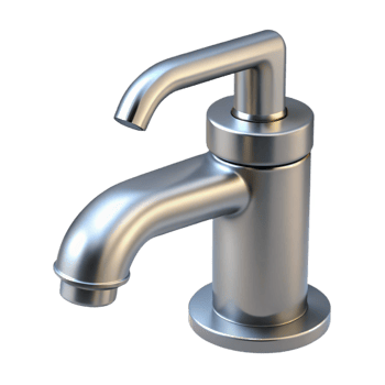impressive minimalist Modern faucet, minimalist design, chrome finish. NO BACKGROUND with Transparent Background. crisp png