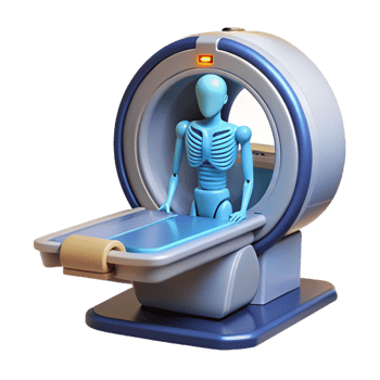 stunning quintessential High-tech medical scanner displaying anatomical data, NO BACKGROUND with Transparent Transparent Background. png