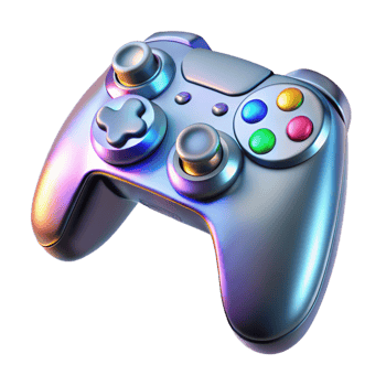 striking coveted Futuristic gaming controller with haptic feedback, NO BACKGROUND with Transparent Background. png