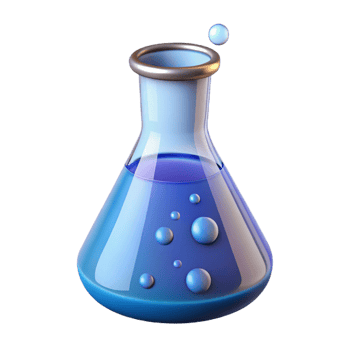 sumptuous nordic Advanced laboratory beaker with bubbling liquid, NO BACKGROUND with Transparent Background. premium png