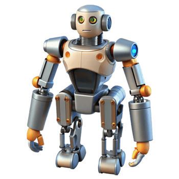 vibrant playful classic Advanced robotic exoskeleton with hydraulic actuators, NO BACKGROUND with Transparent Background. flawless png