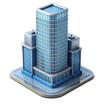 calm extraordinary Modern skyscraper architectural model NO BACKGROUND with Transparent Background. top-tier png
