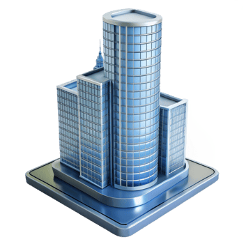 picturesque gothic Modern skyscraper architectural model NO BACKGROUND with Transparent Background. sharp png