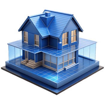 sumptuous peaceful victorian Blueprint of a residential house NO BACKGROUND with Transparent Background. professional png