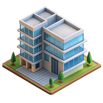 dynamic glorious Isometric view of a luxury apartment building NO BACKGROUND with Transparent Background. luxury png