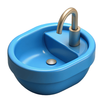 striking industrial 3D model of a modern bathroom sink NO BACKGROUND with Transparent Background. luxury png