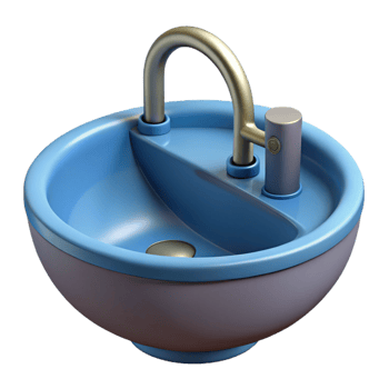 fascinating coastal 3D model of a modern bathroom sink NO BACKGROUND with Transparent Background. artisan png