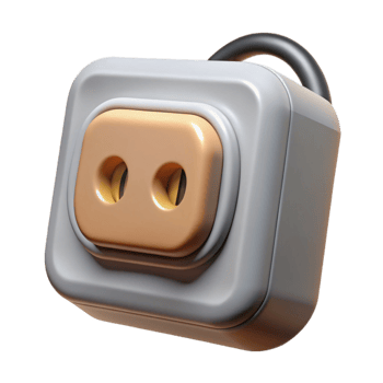 wonderful dynamic surreal CAD rendering of a electrical outlet NO BACKGROUND with Transparent Background. original png