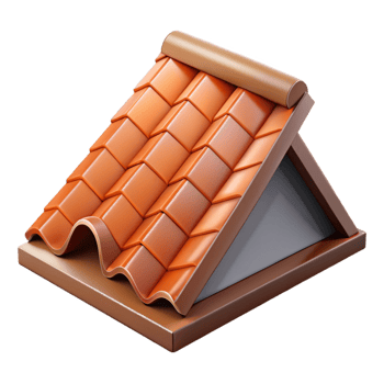 iconic renaissance Technical drawing of a roof shingle NO BACKGROUND with Transparent Background. refined png
