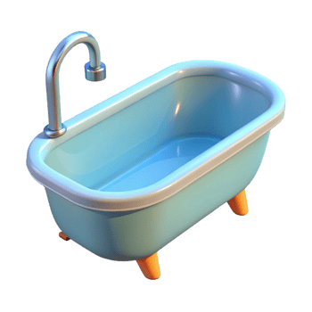 striking energetic geometric 3D model of a modern bathtub NO BACKGROUND with Transparent Background. genuine png
