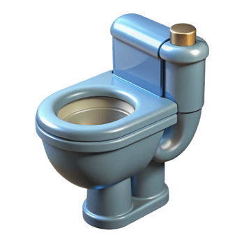 dramatic picturesque Technical drawing of a toilet fixture NO BACKGROUND with Transparent Background. 8K png