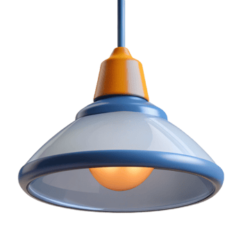 striking timeless 3D model of a modern pendant light NO BACKGROUND with Transparent Background. png