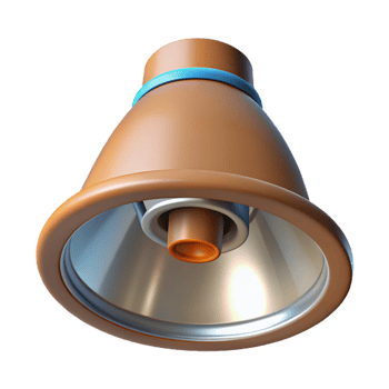 vibrant nostalgic avant-garde CAD rendering of a recessed lighting fixture NO BACKGROUND with Transparent Background. flawless png