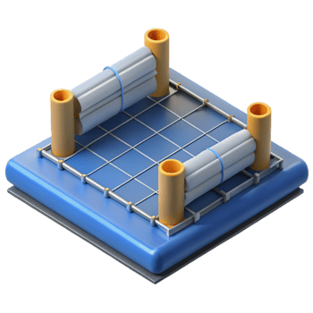 playful extraordinary Construction blueprint for a concrete slab NO BACKGROUND with Transparent Background. detailed png