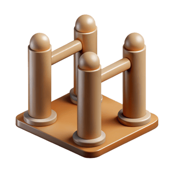 breathtaking abstract Technical drawing of a fence post NO BACKGROUND with Transparent Background. museum quality png