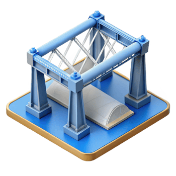 stunning coveted Construction blueprint for a bridge support NO BACKGROUND with Transparent Background. png