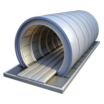 impressive joyful industrial Technical drawing of a tunnel lining NO BACKGROUND with Transparent Background. 4K png
