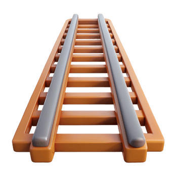 pristine calm rustic Technical drawing of a railway track NO BACKGROUND with Transparent Background. luxury png